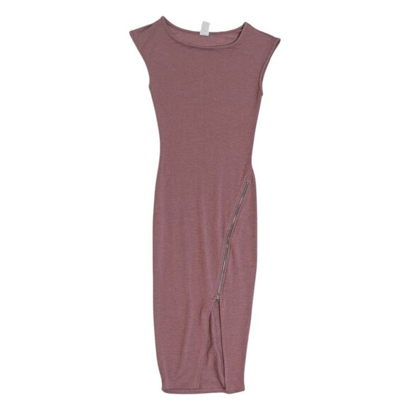 Windsor Pink Bodycon Midi Dress with Zipper Detail - Picture 1 of 5